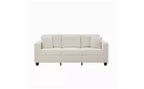 Okak Modern Teddy Velvet 3-Seater Sofa with Thickened Back Cushions,Upholstered Futon Sofa Couch for Living Room,Apartment