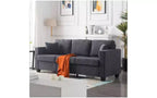 Okak Modern Teddy Velvet 3-Seater Sofa with Thickened Back Cushions,Upholstered Futon Sofa Couch for Living Room,Apartment