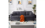 Okak Modern Teddy Velvet 3-Seater Sofa with Thickened Back Cushions,Upholstered Futon Sofa Couch for Living Room,Apartment