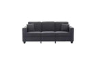 Okak Modern Teddy Velvet 3-Seater Sofa with Thickened Back Cushions,Upholstered Futon Sofa Couch for Living Room,Apartment