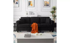 Okak Modern Teddy Velvet 3-Seater Sofa with Thickened Back Cushions,Upholstered Futon Sofa Couch for Living Room,Apartment
