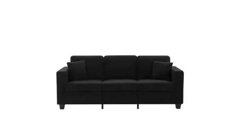 Okak Modern Teddy Velvet 3-Seater Sofa with Thickened Back Cushions,Upholstered Futon Sofa Couch for Living Room,Apartment
