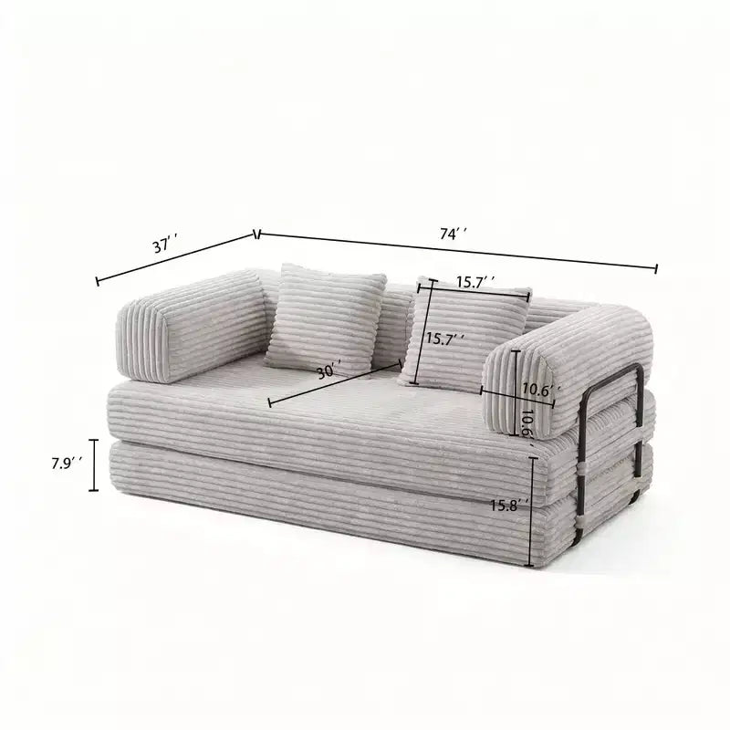 Okak Modren Compression Convertible Floor Sofa Bed with Back Pillows,Boneless Futon Couch Living Room,Apartment