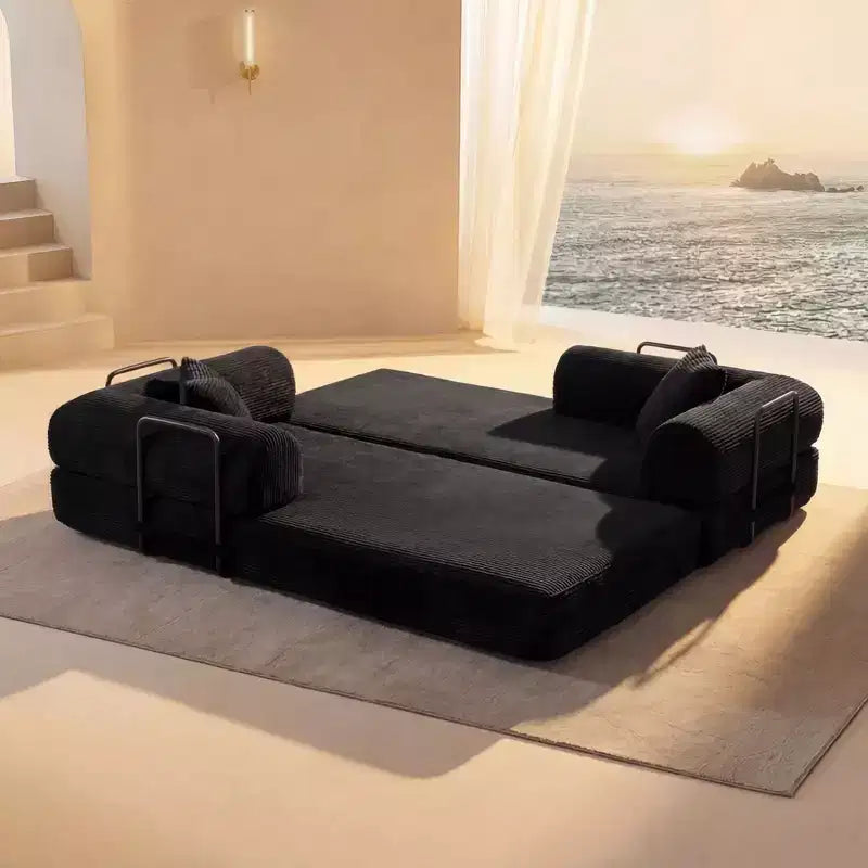 Okak Modren Compression Convertible Floor Sofa Bed with Back Pillows,Boneless Futon Couch Living Room,Apartment