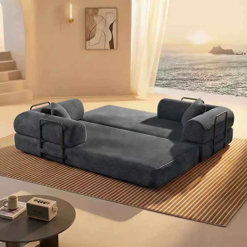 Okak Modren Compression Convertible Floor Sofa Bed with Back Pillows,Boneless Futon Couch Living Room,Apartment