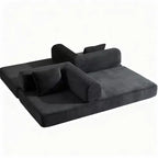 Okak Modren Compression Convertible Floor Sofa Bed with Back Pillows,Boneless Futon Couch Living Room,Apartment