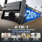 5.1HP Foldable Treadmill w/ 20% Auto Incline,400lbs Capacity,12MPH Portable Treadmill for Home,105 Programs,Personalized Workout w/APP,Running Walking