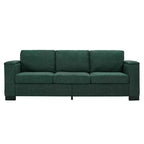 MAYEERTY 93.7 Modern Style Living Room Sofa Fabric Couch Square Arm Sofa with Cup Holder Upholstered Polyester Green