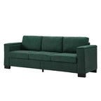 MAYEERTY 93.7 Modern Style Living Room Sofa Fabric Couch Square Arm Sofa with Cup Holder Upholstered Polyester Green