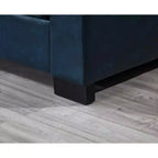 MAYEERTY 93.7 Canapé moderne en similicuir avec accoudoirs carrés, porte-gobelet en PU pour salon, bleu marine