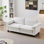 MAYEERTY Canapé de luxe avec revêtement en chenille douce pour salon, beige