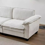 MAYEERTY Canapé de luxe avec revêtement en chenille douce pour salon, beige