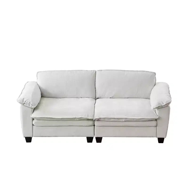 MAYEERTY Canapé de luxe avec revêtement en chenille douce pour salon, beige