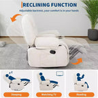 360 Swivel Rocker Recliner Chair, with Heat and Massage, Multi-Function Swivel Glider with Side Pocket & Cup Holders, for Living Room,Bedroom,Home