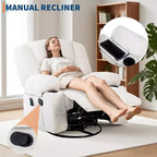 360 Swivel Rocker Recliner Chair, with Heat and Massage, Multi-Function Swivel Glider with Side Pocket & Cup Holders, for Living Room,Bedroom,Home