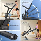 Tapis de course pliable HOMDOX 2026, version améliorée 3,5 CV, avec banc d'abdominaux | Inclinaison/Capacité 159 kg | Écran LCD intelligent – Graisse corporelle/Fréquence cardiaque, équipement d'exercice multifonctionnel