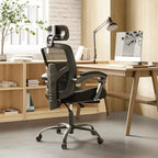 Chaise de bureau ergonomique TUYOHW avec repose-pieds rétractable, chaise de jeu avec coussin de soutien lombaire et accoudoirs rembourrés, chaise pivotante pour le bureau