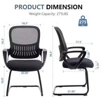 TUYOHW Ergonomic Office Desk Chair with Padding Seats, Gaming Chair with Armrest and Lumbar Support, Computer Chairs for Reading Room, Black