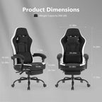 Chaise de bureau ergonomique TUYOHW avec accoudoirs rembourrés, chaise de jeu avec support lombaire, chaise roulante pivotante avec roulettes pour la maison, le bureau