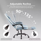 Chaise de bureau ergonomique TUYOHW avec accoudoirs rembourrés, chaise de jeu avec support lombaire, chaise roulante pivotante avec roulettes pour la maison, le bureau