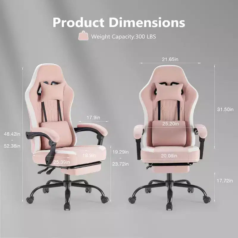 Chaise de bureau ergonomique TUYOHW avec accoudoirs rembourrés, chaise de jeu avec support lombaire, chaise roulante pivotante avec roulettes pour la maison, le bureau