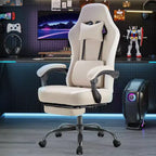 Chaise de bureau ergonomique TUYOHW avec accoudoirs rembourrés, chaise de jeu avec support lombaire, chaise roulante pivotante avec roulettes pour la maison, le bureau