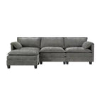 Mid-Century Modern 3-Seater Cloud Sofa with Double-Layer Cushions, Comfortable Upholstered Couch for Living Room, Bedroom-Panipeachy