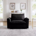 Canapé simple profond en velours côtelé de 130 cm TUYOHW avec oreiller de soutien lombaire pour salon, bureau, appartement