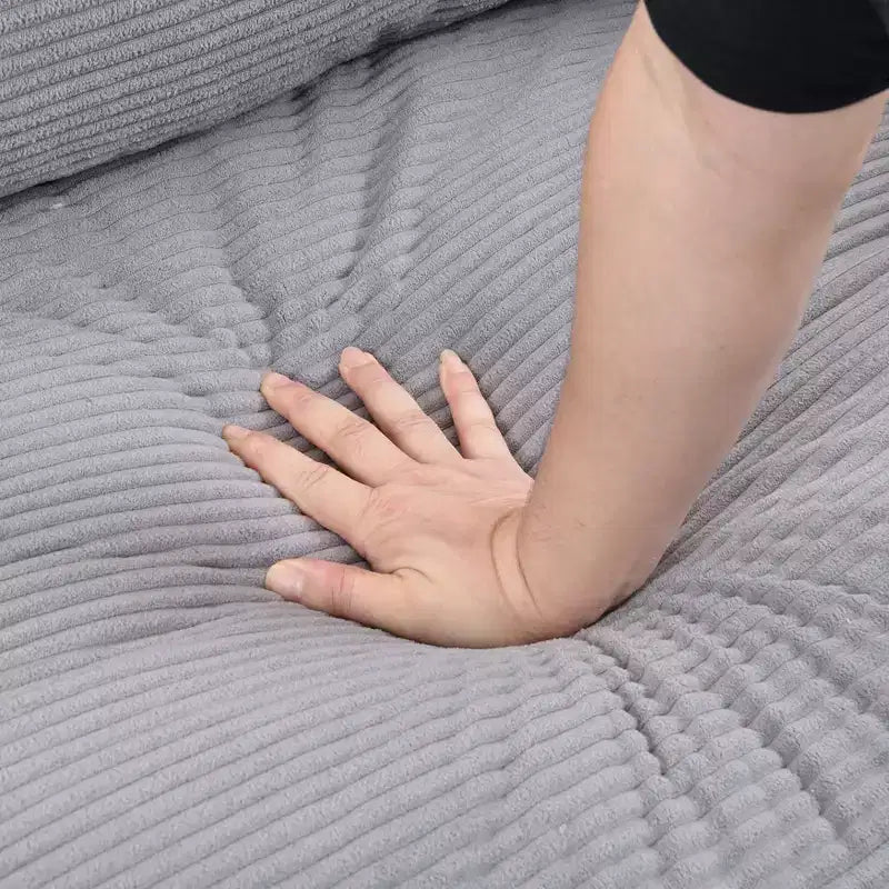 TUYOHW Canapé 3 places en velours côtelé haute résilience de 190 cm avec 2 coussins pour salon, chambre, appartement