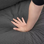 TUYOHW Canapé 3 places en velours côtelé haute résilience de 190 cm avec 2 coussins pour salon, chambre, appartement