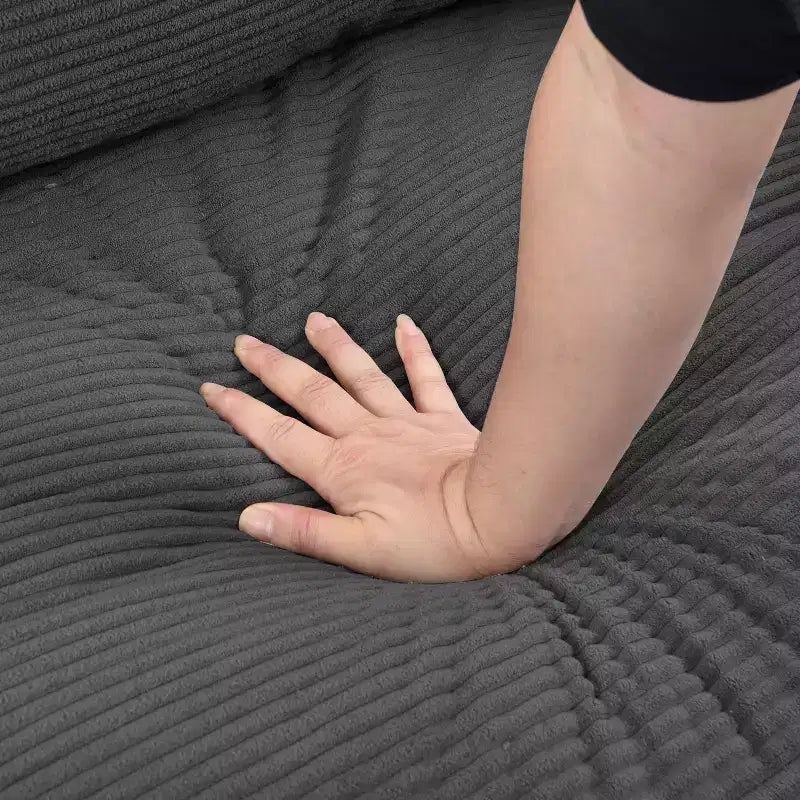 TUYOHW Canapé 3 places en velours côtelé haute résilience de 190 cm avec 2 coussins pour salon, chambre, appartement