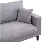 TUYOHW Canapé 3 places en velours côtelé haute résilience de 190 cm avec 2 coussins pour salon, chambre, appartement
