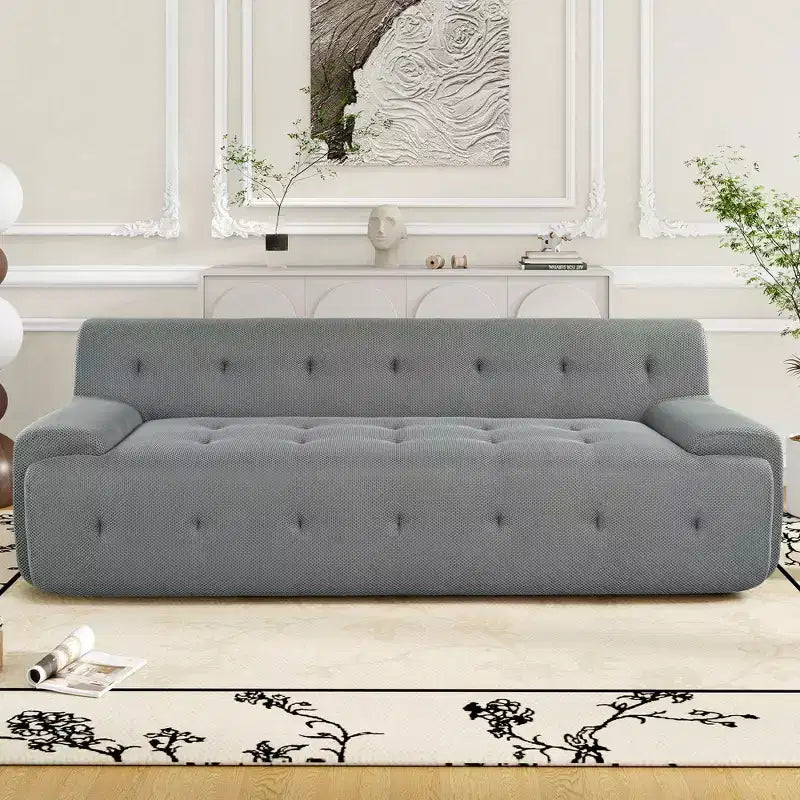 TUYOHW 86.2 Inch Modern Minimalist Tufted Sofa,3-Seat Compression Sofa for Living Room,Bedroom,Office,Apartment