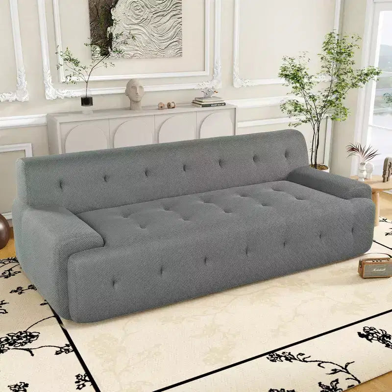 TUYOHW 86.2 Inch Modern Minimalist Tufted Sofa,3-Seat Compression Sofa for Living Room,Bedroom,Office,Apartment