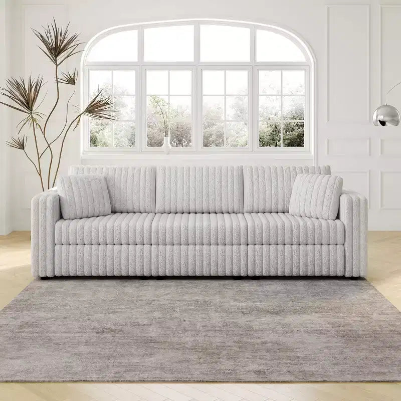 TUYOHW 106.3 Inch Modern 2-Seater Sofa with 2 Pillows for Living Room,Apartment,Office