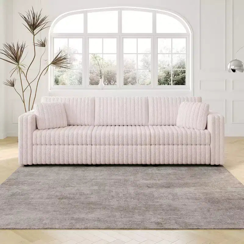 TUYOHW 106.3 Inch Modern 2-Seater Sofa with 2 Pillows for Living Room,Apartment,Office