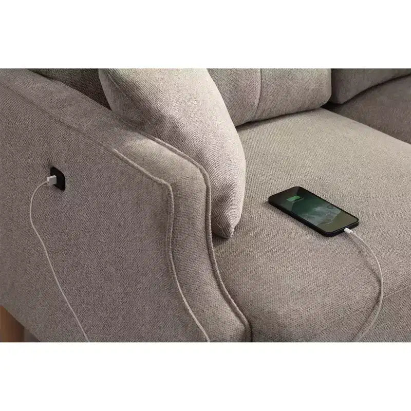 Canapé 3 places TUYOHW 70,1 pouces imperméable avec prise USB pour salon, petit espace, bureau, appartement