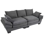 Canapé incurvé moderne en velours côtelé de 203,9 cm TUYOHW, canapé rembourré avec 2 coussins pour salon, chambre, bureau, appartement