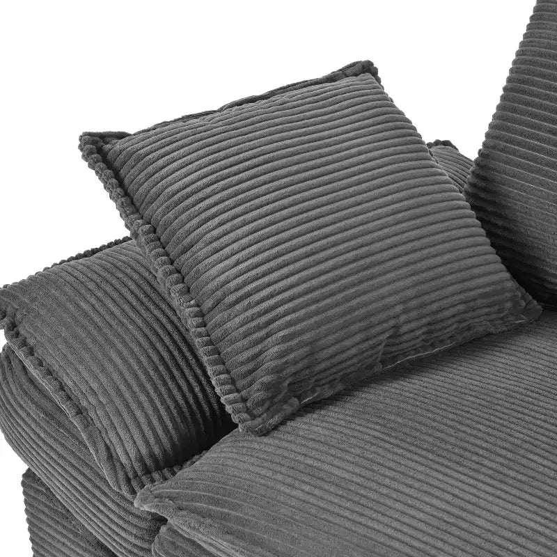 Canapé incurvé moderne en velours côtelé de 203,9 cm TUYOHW, canapé rembourré avec 2 coussins pour salon, chambre, bureau, appartement