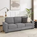 TUYOHW 83.86 Inch Modern Snowfleece Couch,3-Seater Sofa with 2 Cup Holders for Living Room,Bedroom,Office,Apartment
