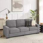 TUYOHW 83.86 Inch Modern Snowfleece Couch,3-Seater Sofa with 2 Cup Holders for Living Room,Bedroom,Office,Apartment