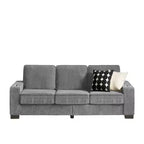 TUYOHW 83.86 Inch Modern Corduroy Couch,3-Seater Sofa with 2 Cup Holders for Living Room,Bedroom,Office,Apartment,Gray