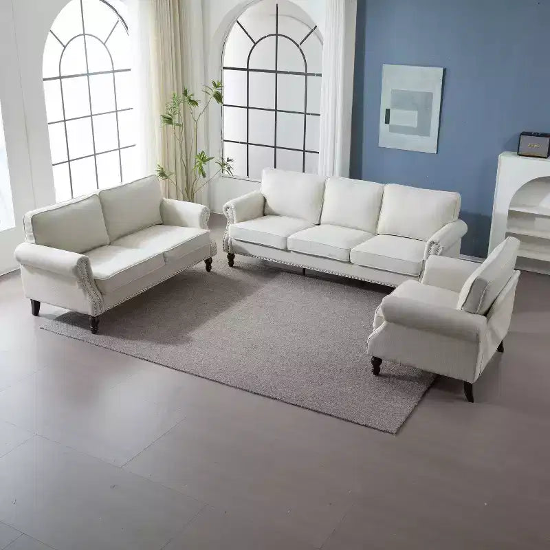 Fauteuil simple en similicuir TUYOHW 40,16 pouces avec clous de finition pour salon, appartement, bureau, beige