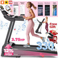 3.75HP 4 in 1 Electric Treadmill Walking Jogging Machine W/ HiFi Bluetooth Speaker, 3-level Incline, 7.5MPH
