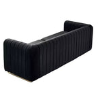 Canapé moderne de 84 pouces en velours, canapé 3 places avec pieds en métal doré et accoudoirs roulés pour salon, chambre ou appartement - Panipeachy