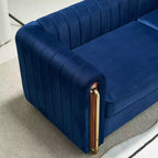 Canapé moderne de 84 pouces en velours, canapé 3 places avec pieds en métal doré et accoudoirs roulés pour salon, chambre ou appartement - Panipeachy