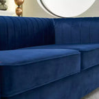 Canapé moderne de 84 pouces en velours, canapé 3 places avec pieds en métal doré et accoudoirs roulés pour salon, chambre ou appartement - Panipeachy