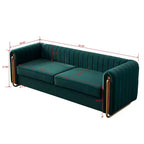 Canapé moderne de 84 pouces en velours, canapé 3 places avec pieds en métal doré et accoudoirs roulés pour salon, chambre ou appartement - Panipeachy