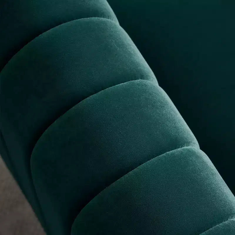 Canapé moderne de 84 pouces en velours, canapé 3 places avec pieds en métal doré et accoudoirs roulés pour salon, chambre ou appartement - Panipeachy
