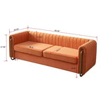 Canapé moderne de 84 pouces en velours, canapé 3 places avec pieds en métal doré et accoudoirs roulés pour salon, chambre ou appartement - Panipeachy
